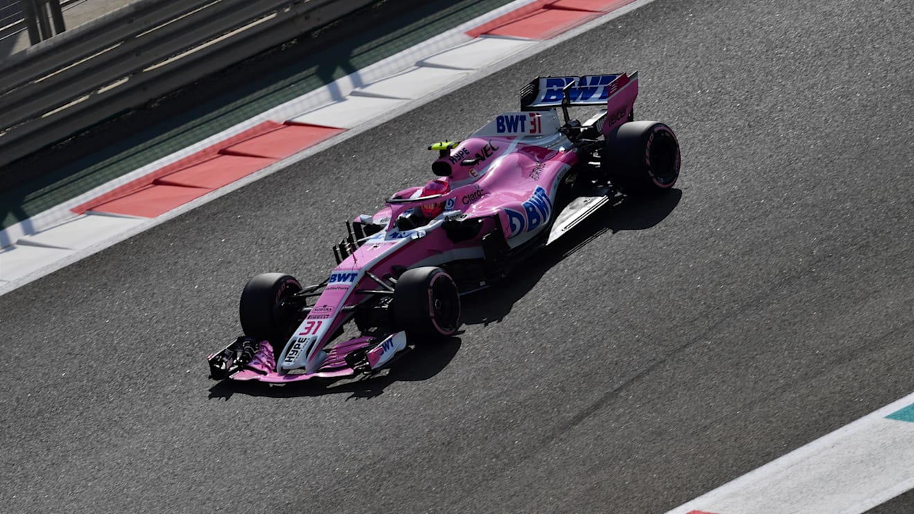Esteban Ocon, Racing Point Force India VJM11 at Formula One World Championship, Rd21, Abu Dhabi Grand Prix, Qualifying, Yas Marina Circuit, Abu Dhabi, UAE, Saturday 24 November 2018.