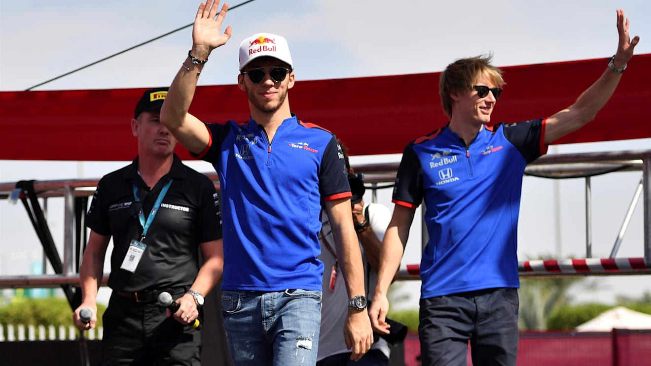 Pierre Gasly, Scuderia Toro Rosso and Brendon Hartley, Scuderia Toro Rosso at Formula One World Championship, Rd21, Abu Dhabi Grand Prix, Qualifying, Yas Marina Circuit, Abu Dhabi, UAE, Saturday 24 November 2018.
