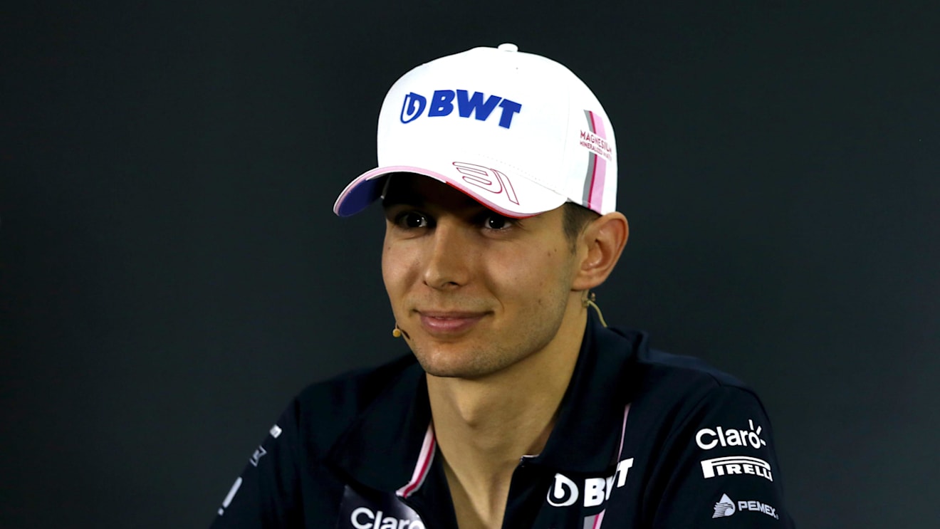 Esteban Ocon, Racing Point Force India in the press conference at Formula One World Championship, Rd21, Abu Dhabi Grand Prix, Preparations, Yas Marina Circuit, Abu Dhabi, UAE, Thursday 22 November 2018.