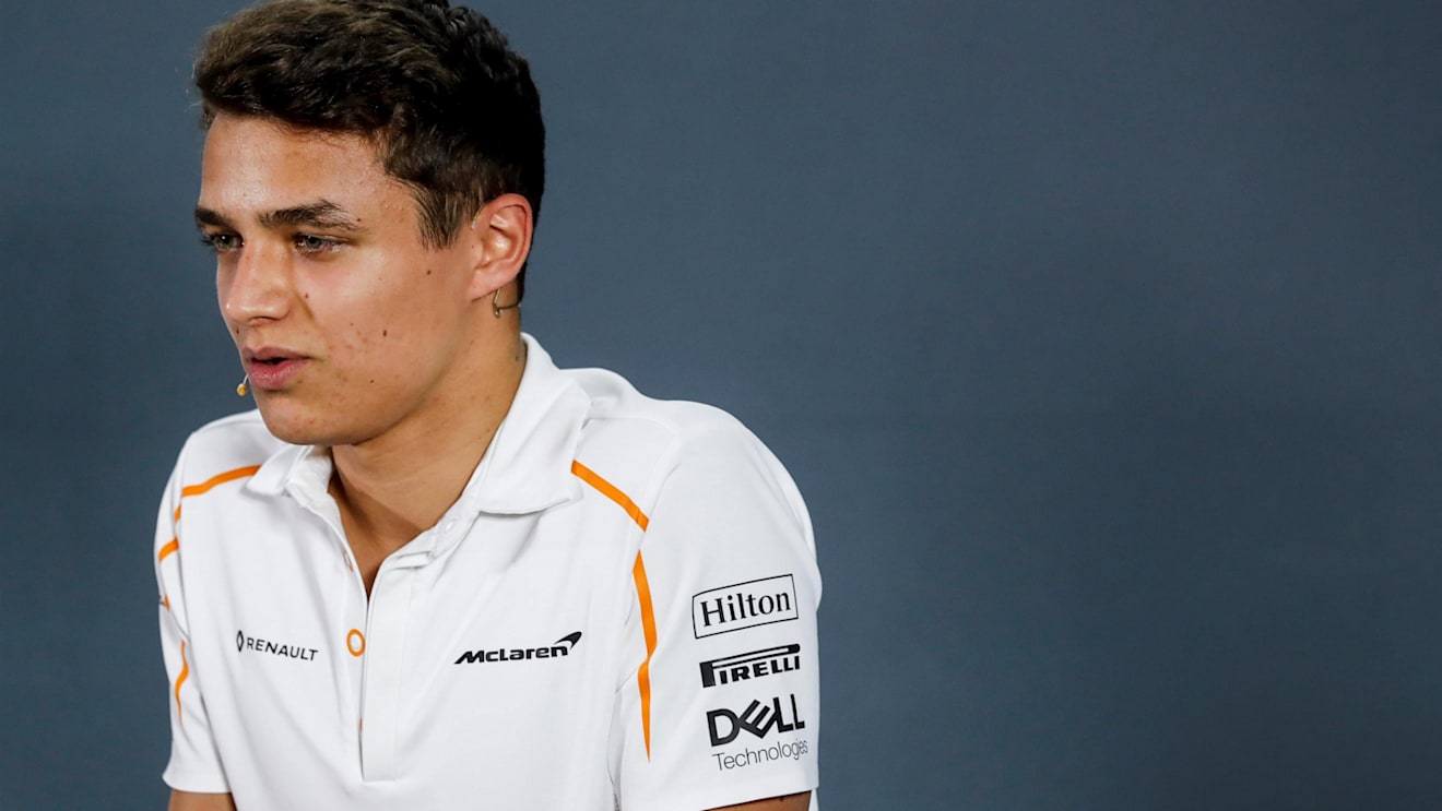 Lando Norris, McLaren in the press conference at Formula One World Championship, Rd21, Abu Dhabi Grand Prix, Preparations, Yas Marina Circuit, Abu Dhabi, UAE, Thursday 22 November 2018.