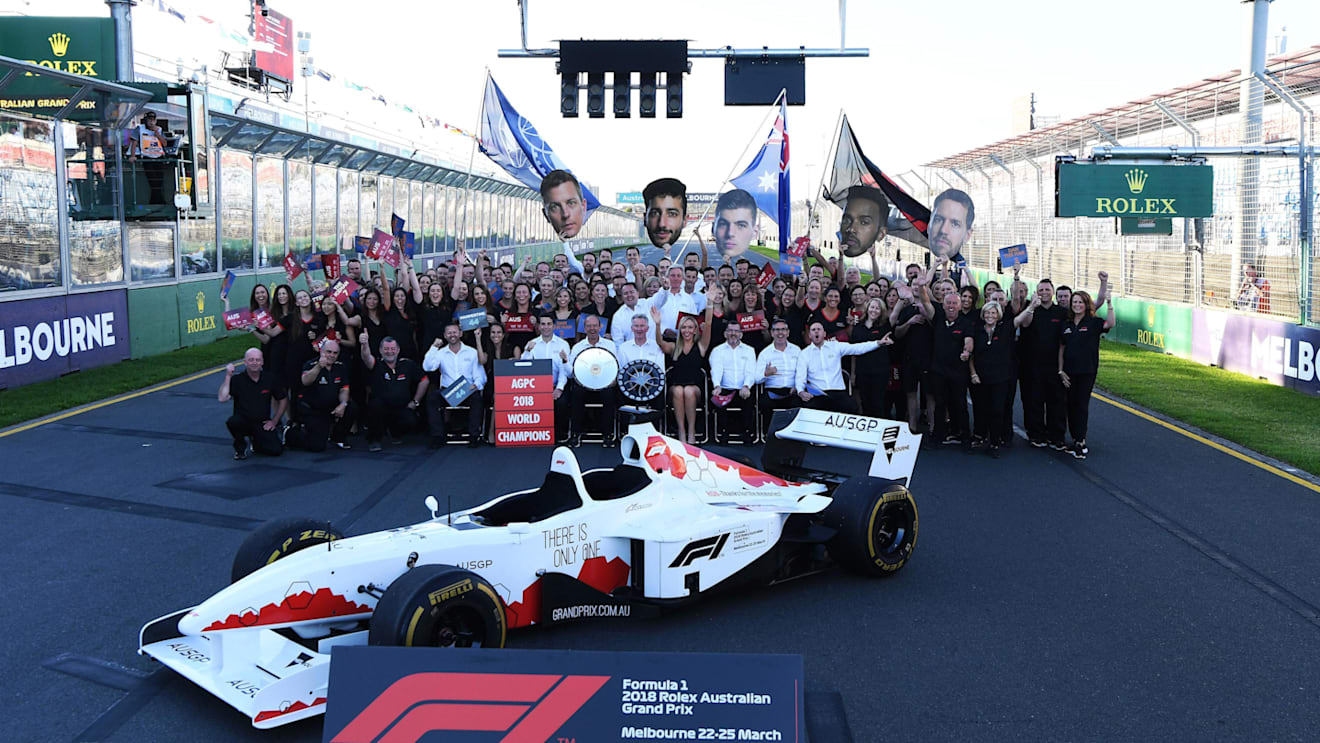F1 Experiences 2-Seater Group photo at Formula One World Championship, Rd1, Australian Grand Prix, Practice, Melbourne, Australia, Friday 23 March 2018. © Mark Sutton/Sutton Images