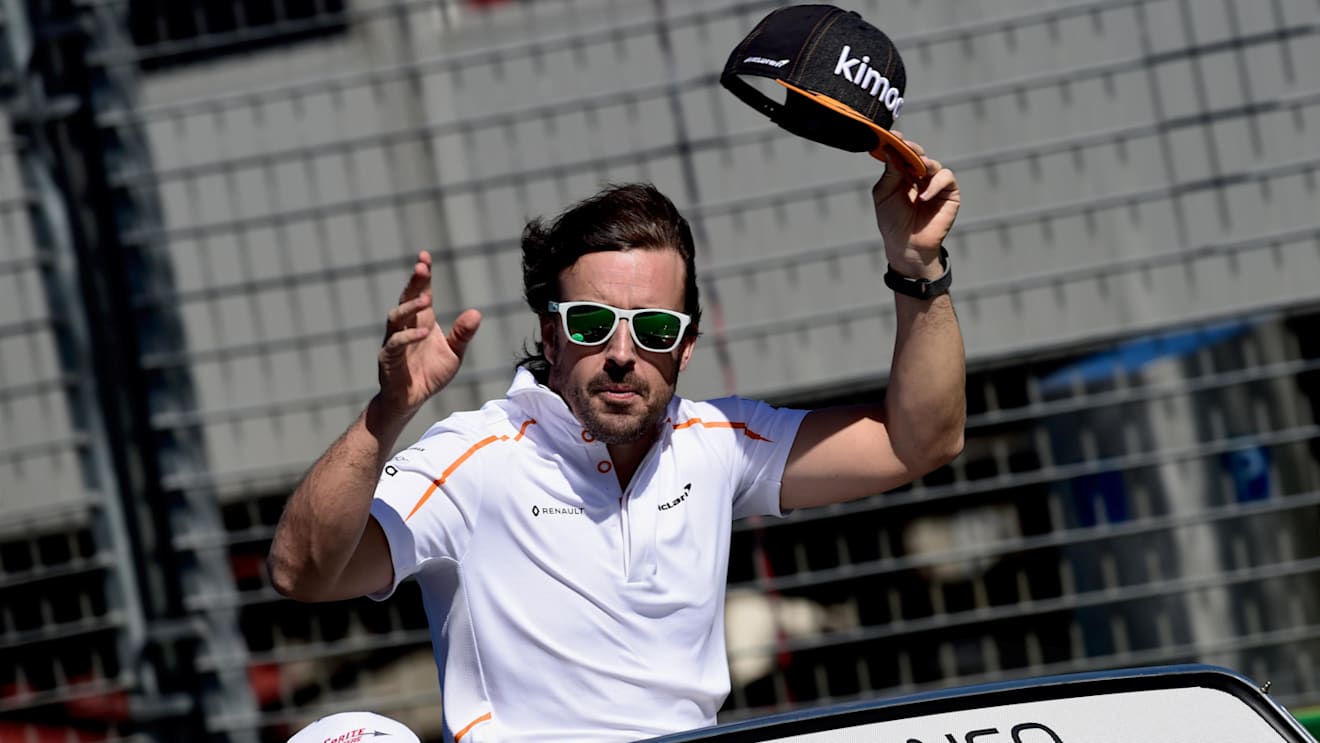 Fernando Alonso (ESP) McLaren on the drivers parade at Formula One World Championship, Rd1, Australian Grand Prix, Race, Melbourne, Australia, Sunday 25 March 2018. © Jerry Andre/Sutton Images