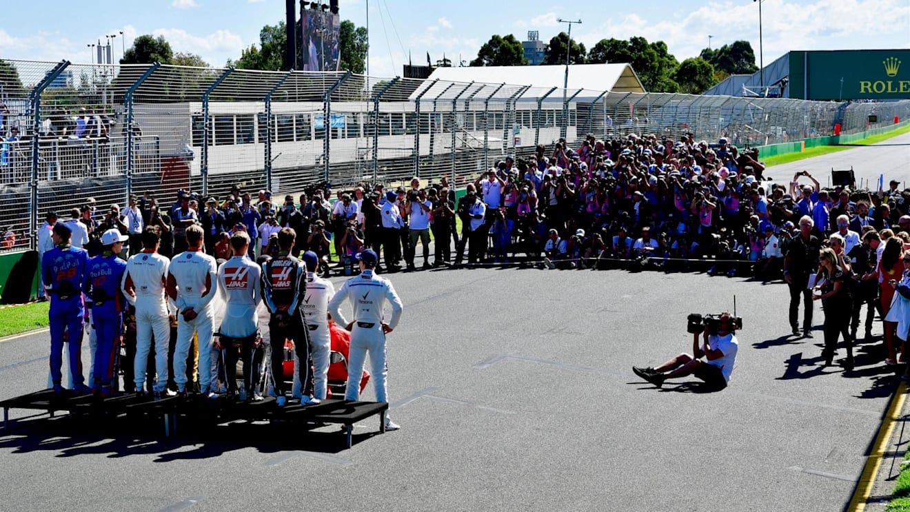 Driver group photo at Formula One World Championship, Rd1, Australian Grand Prix, Race, Melbourne, Australia, Sunday 25 March 2018. © Jerry Andre/Sutton Images