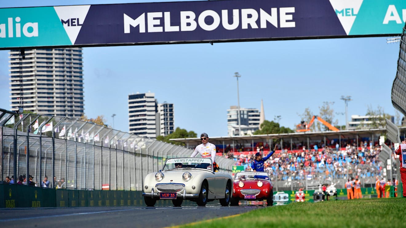 Max Verstappen (NED) Red Bull Racing on the drivers parade at Formula One World Championship, Rd1, Australian Grand Prix, Race, Melbourne, Australia, Sunday 25 March 2018. © Jerry Andre/Sutton Images