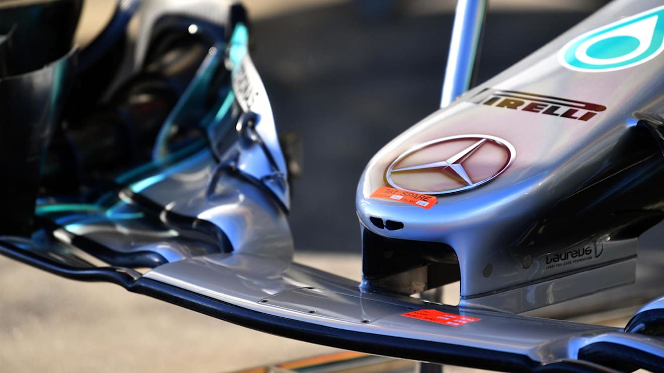 Mercedes-AMG F1 W09 EQ Power+ nose detail at Formula One World Championship, Rd1, Australian Grand Prix, Preparations, Melbourne, Australia, Thursday 22 March 2018. © Mark Sutton/Sutton Images
