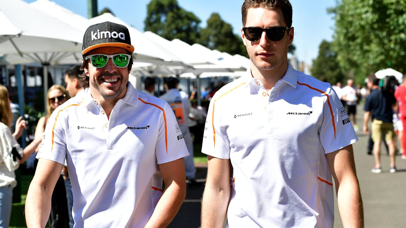 Fernando Alonso (ESP) McLaren and Stoffel Vandoorne (BEL) McLaren at Formula One World Championship, Rd1, Australian Grand Prix, Preparations, Melbourne, Australia, Thursday 22 March 2018. © Jerry Andre/Sutton Images