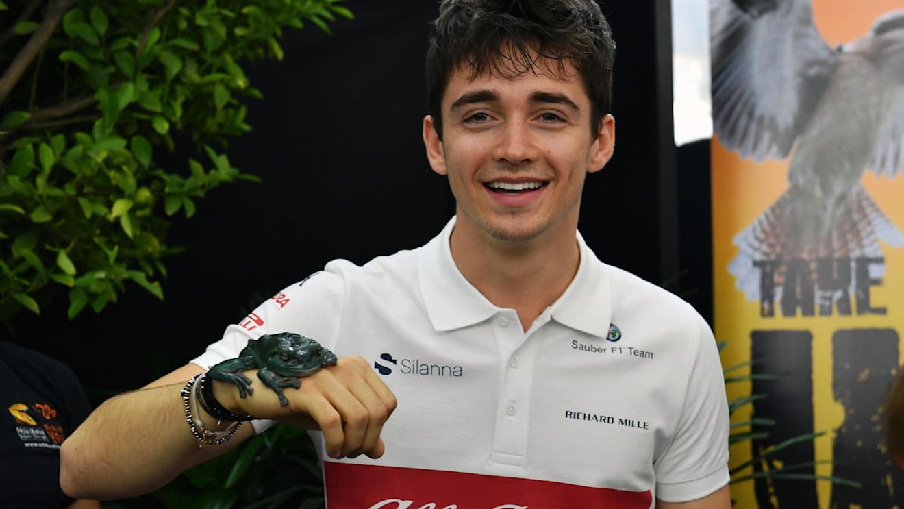 Charles Leclerc (MON) Alfa Romeo Sauber F1 Team with a Toad at Formula One World Championship, Rd1, Australian Grand Prix, Preparations, Melbourne, Australia, Thursday 22 March 2018. © Mark Sutton/Sutton Images