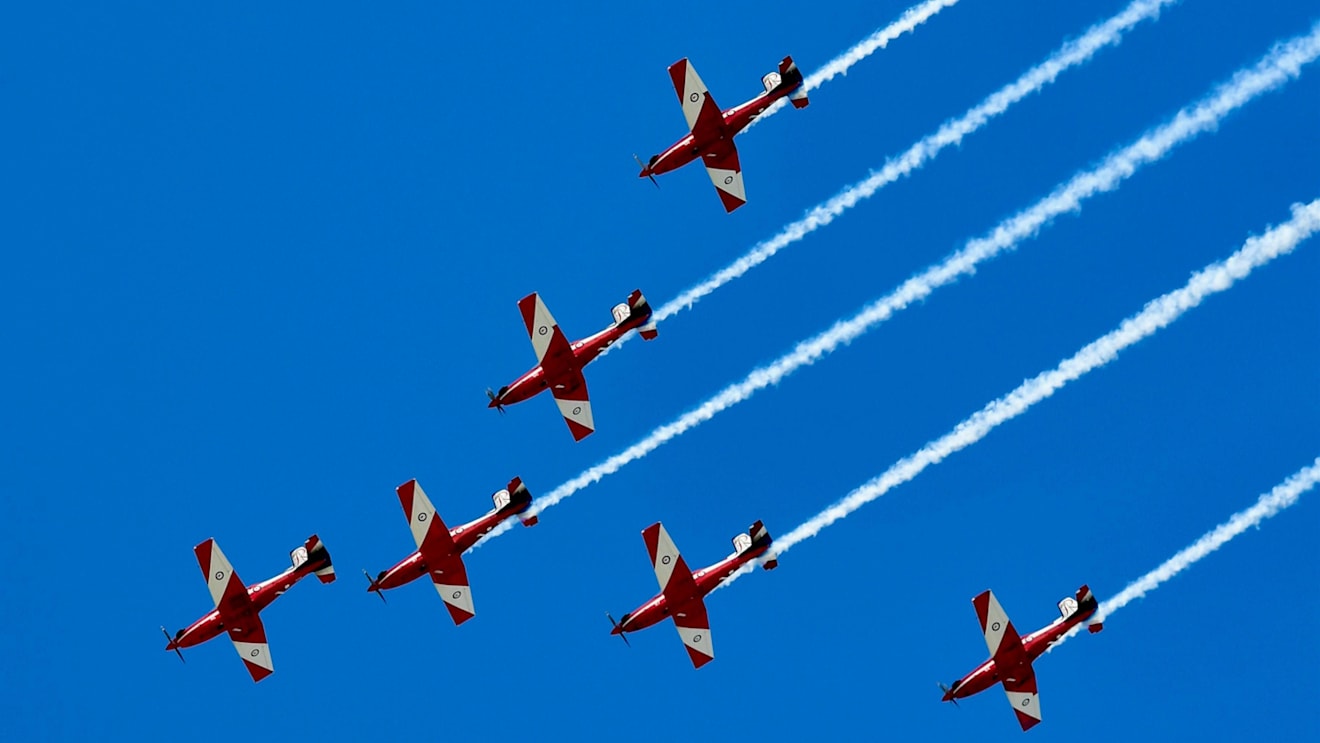 Air display at Formula One World Championship, Rd1, Australian Grand Prix, Preparations, Melbourne, Australia, Thursday 22 March 2018. © Jerry Andre/Sutton Images