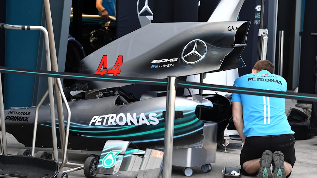 Mercedes-AMG F1 W09 EQ Power+ bodywork at Formula One World Championship, Rd1, Australian Grand Prix, Preparations, Melbourne, Australia, Wednesday 21 March 2018. © Mark Sutton/Sutton Images