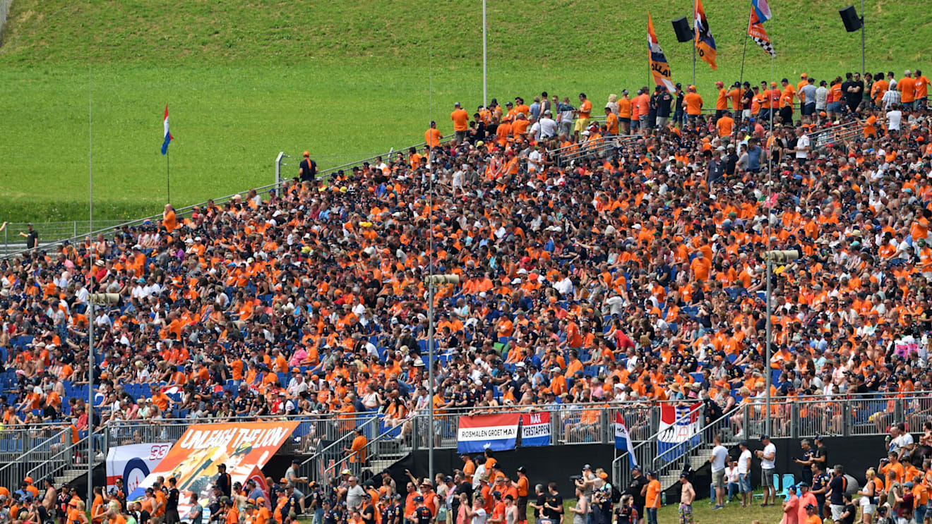 Max Verstappen (NED) Red Bull Racing fans at Formula One World Championship, Rd9, Austrian Grand Prix, Qualifying, Spielberg, Austria, Saturday 30 June 2018. © Mark Sutton/Sutton Images