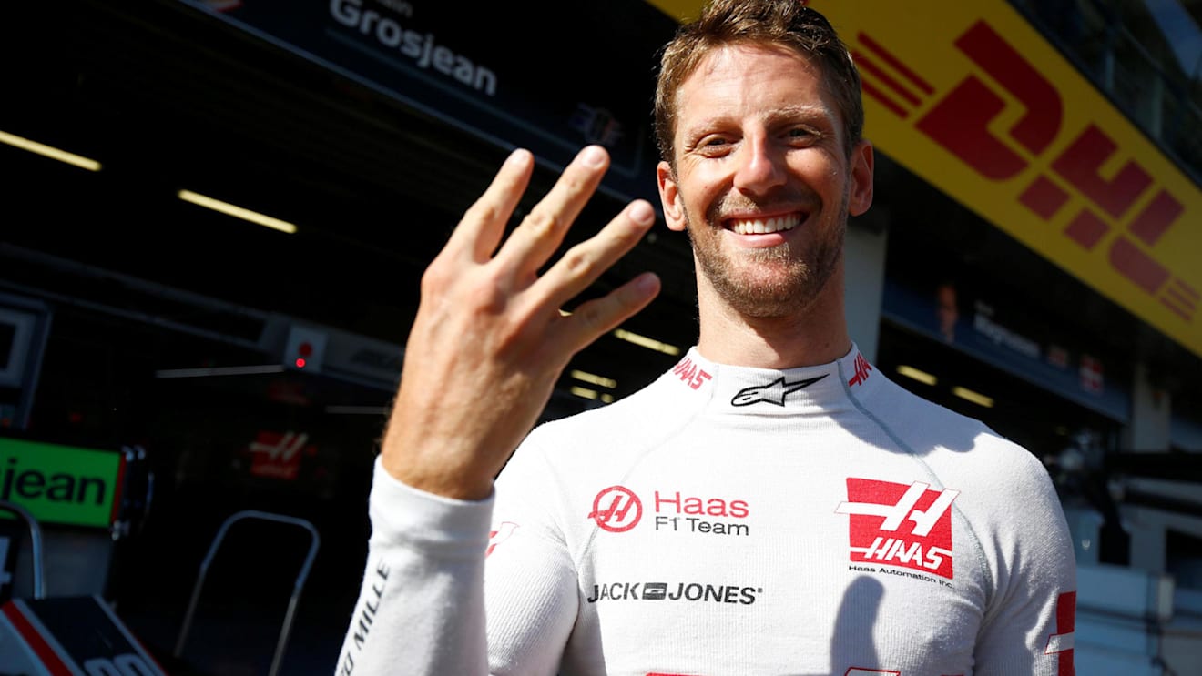 Romain Grosjean (FRA) Haas F1 celebrates fourth place at Formula One World Championship, Rd9, Austrian Grand Prix, Race, Spielberg, Austria, Sunday 1 July 2018. © Andy Hone/LAT/Sutton Images