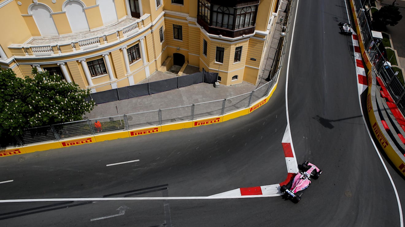 Sergio Perez (MEX) Force India VJM11 at Formula One World Championship, Rd4, Azerbaijan Grand Prix, Practice, Baku City Circuit, Baku, Azerbaijan, Friday 27 April 2018. © James Gasperotti/Sutton Images