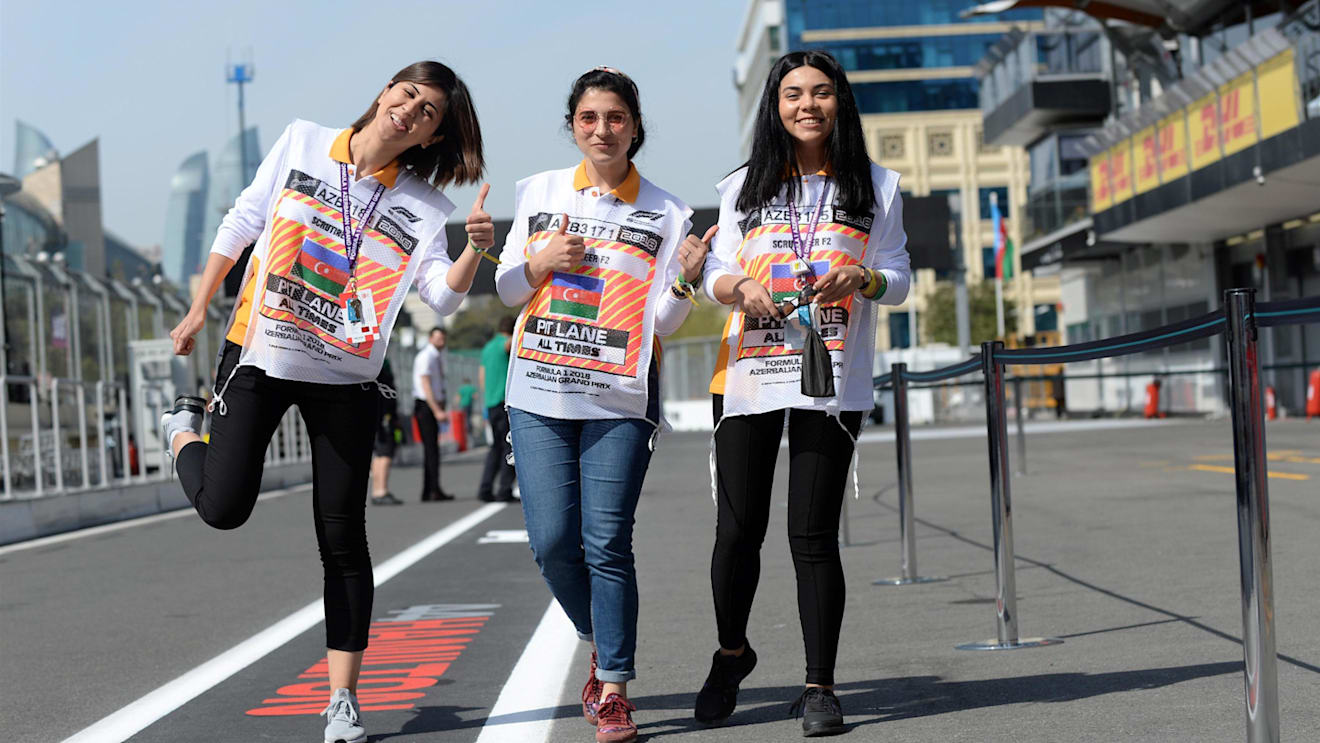 Marshals at Formula One World Championship, Rd4, Azerbaijan Grand Prix, Practice, Baku City Circuit, Baku, Azerbaijan, Friday 27 April 2018. © Simon Galloway/Sutton Images