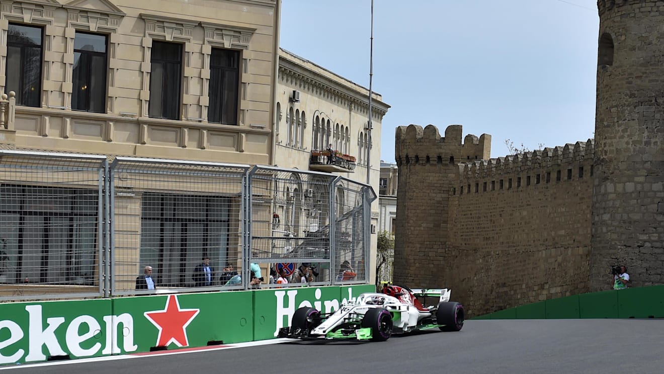 Charles Leclerc (MON) Alfa Romeo Sauber C37 at Formula One World Championship, Rd4, Azerbaijan Grand Prix, Practice, Baku City Circuit, Baku, Azerbaijan, Friday 27 April 2018. © Simon Galloway/Sutton Images