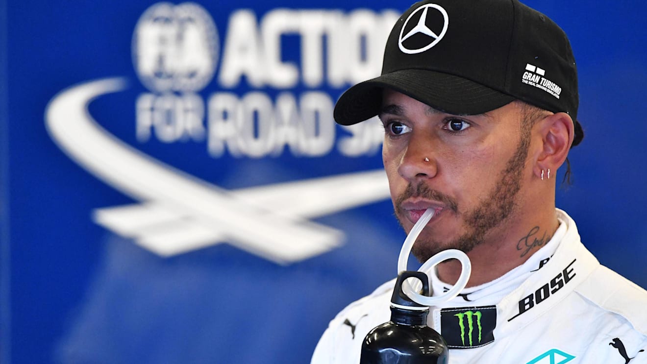 Lewis Hamilton (GBR) Mercedes-AMG F1 in parc ferme at Formula One World Championship, Rd4, Azerbaijan Grand Prix, Qualifying, Baku City Circuit, Baku, Azerbaijan, Saturday 28 April 2018. © Mark Sutton/Sutton Images