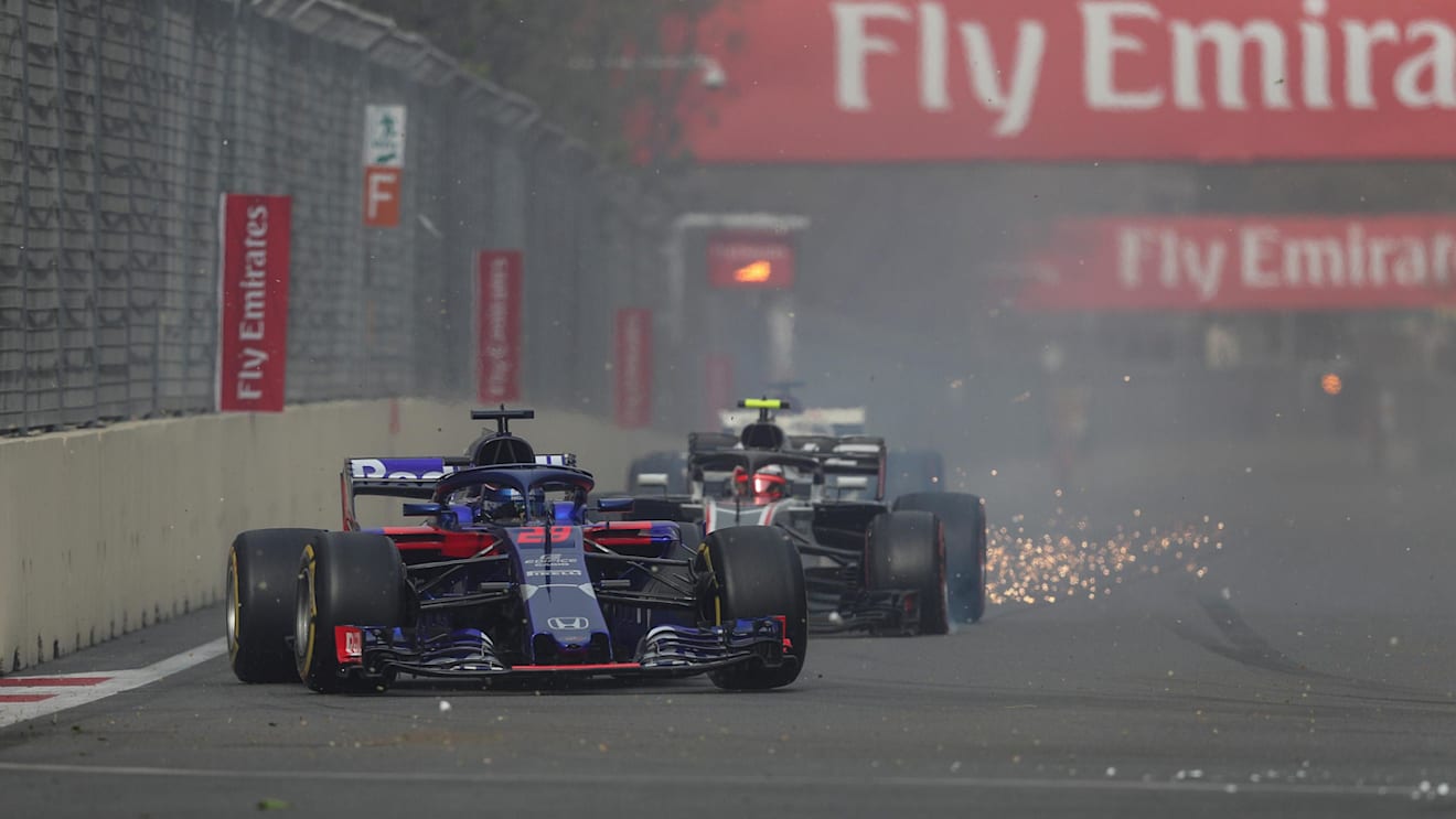 Brendon Hartley (NZL) Scuderia Toro Rosso STR13 at Formula One World Championship, Rd4, Azerbaijan Grand Prix, Race, Baku City Circuit, Baku, Azerbaijan, Sunday 29 April 2018. © James Gasperotti/Sutton Images
