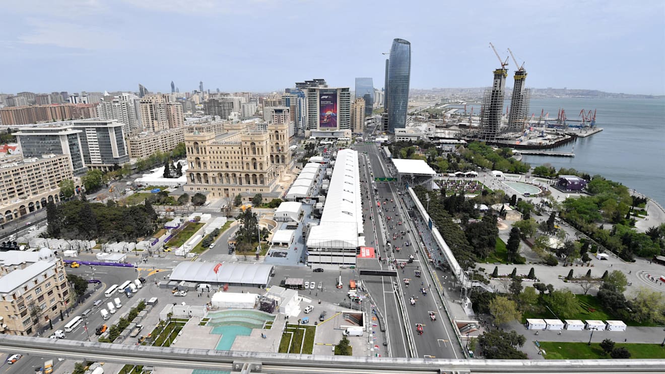 City skyline at Formula One World Championship, Rd4, Azerbaijan Grand Prix, Race, Baku City Circuit, Baku, Azerbaijan, Sunday 29 April 2018. © Jerry Andre/Sutton Images