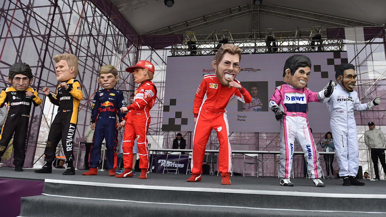Drievr caricatures at Formula One World Championship, Rd4, Azerbaijan Grand Prix, Race, Baku City Circuit, Baku, Azerbaijan, Sunday 29 April 2018. © Simon Galloway/Sutton Images