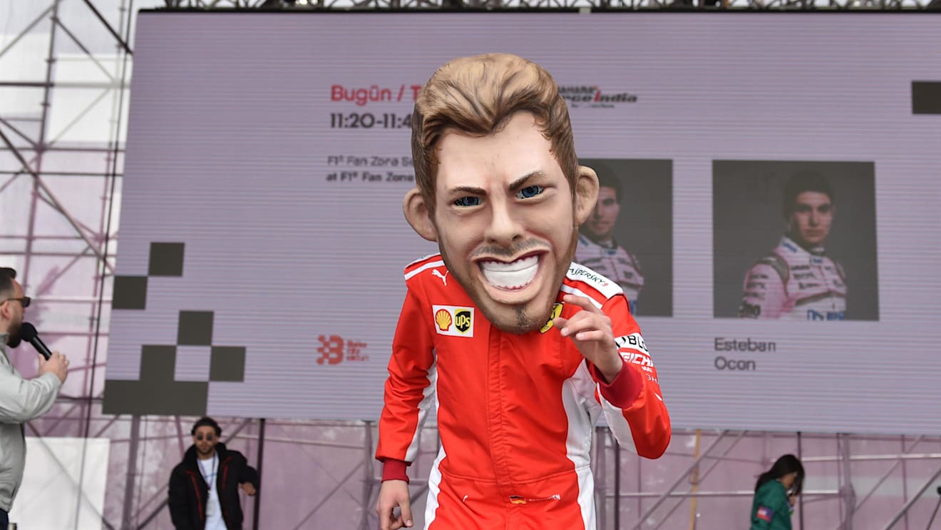 Drievr caricatures at Formula One World Championship, Rd4, Azerbaijan Grand Prix, Race, Baku City Circuit, Baku, Azerbaijan, Sunday 29 April 2018. © Simon Galloway/Sutton Images