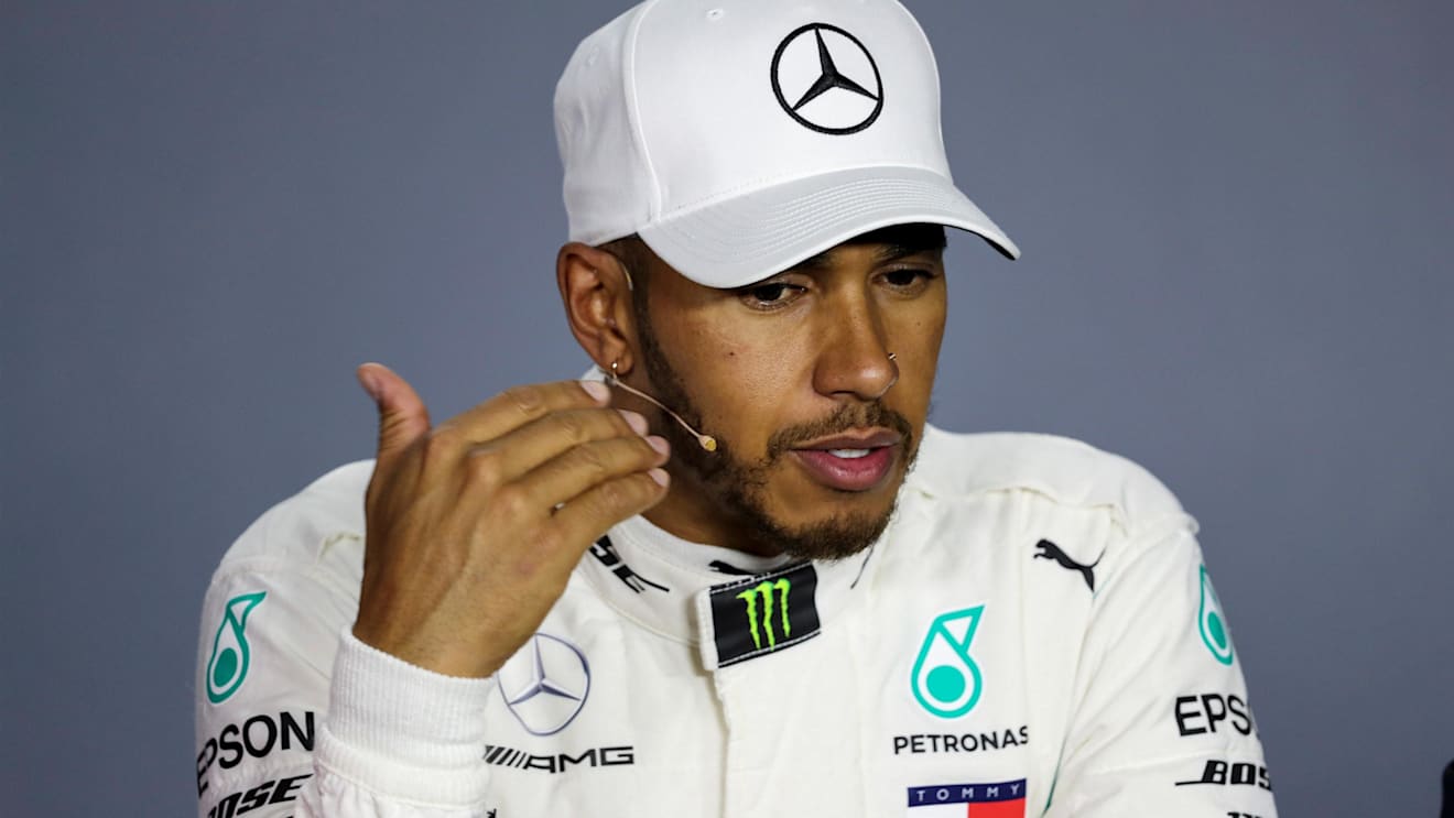 Lewis Hamilton (GBR) Mercedes-AMG F1 in the Press Conference at Formula One World Championship, Rd4, Azerbaijan Grand Prix, Race, Baku City Circuit, Baku, Azerbaijan, Sunday 29 April 2018. © James Gasperotti/Sutton Images