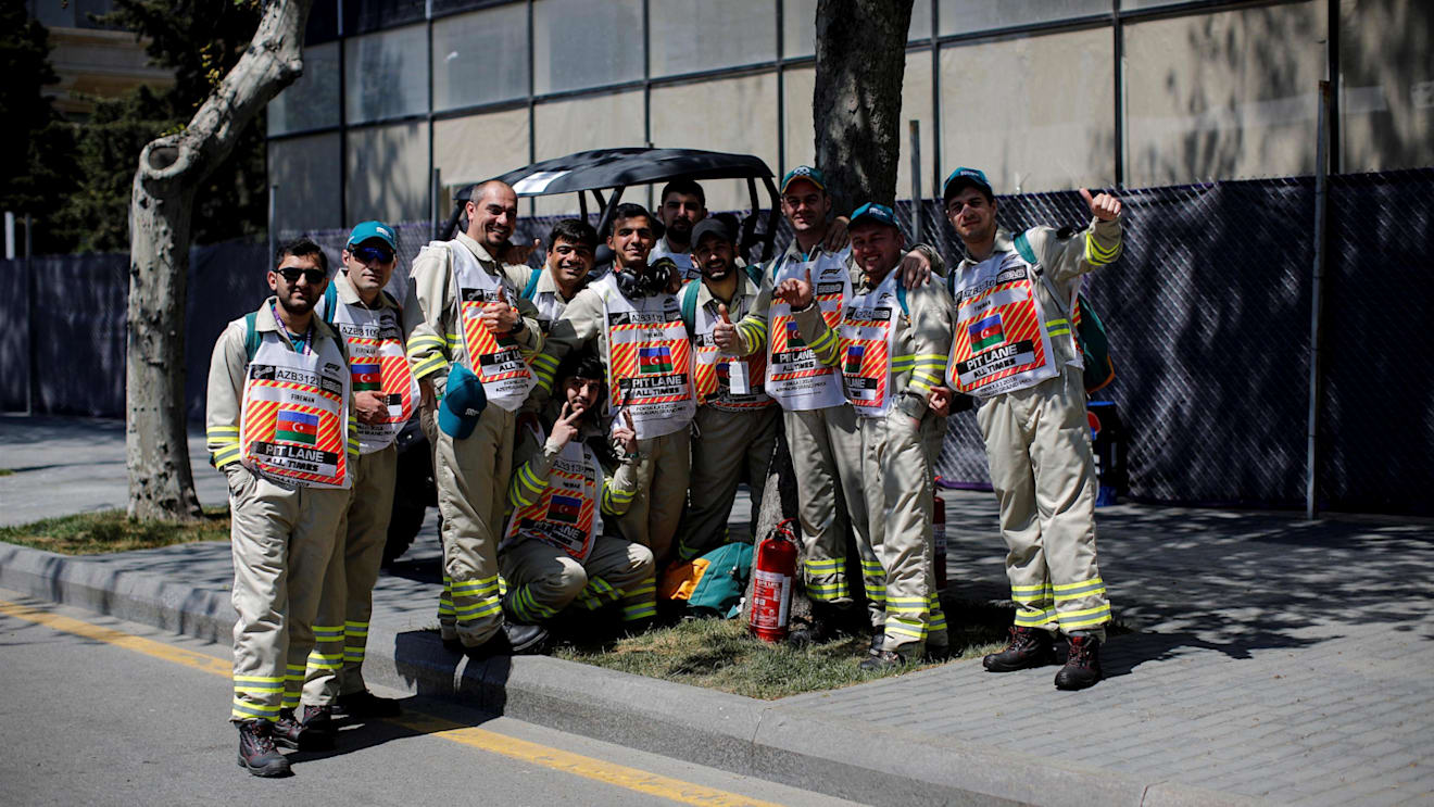 Marshals at Formula One World Championship, Rd4, Azerbaijan Grand Prix, Preparations, Baku City Circuit, Baku, Azerbaijan, Thursday 26 April 2018. © James Gasperotti/Sutton Images
