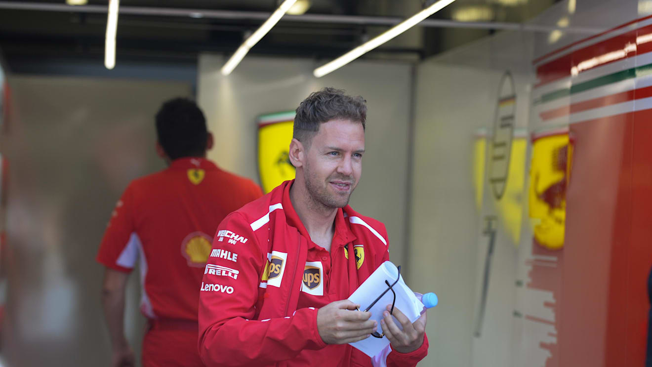 Sebastian Vettel (GER) Ferrari at Formula One World Championship, Rd4, Azerbaijan Grand Prix, Preparations, Baku City Circuit, Baku, Azerbaijan, Thursday 26 April 2018. © Simon Galloway/Sutton Images