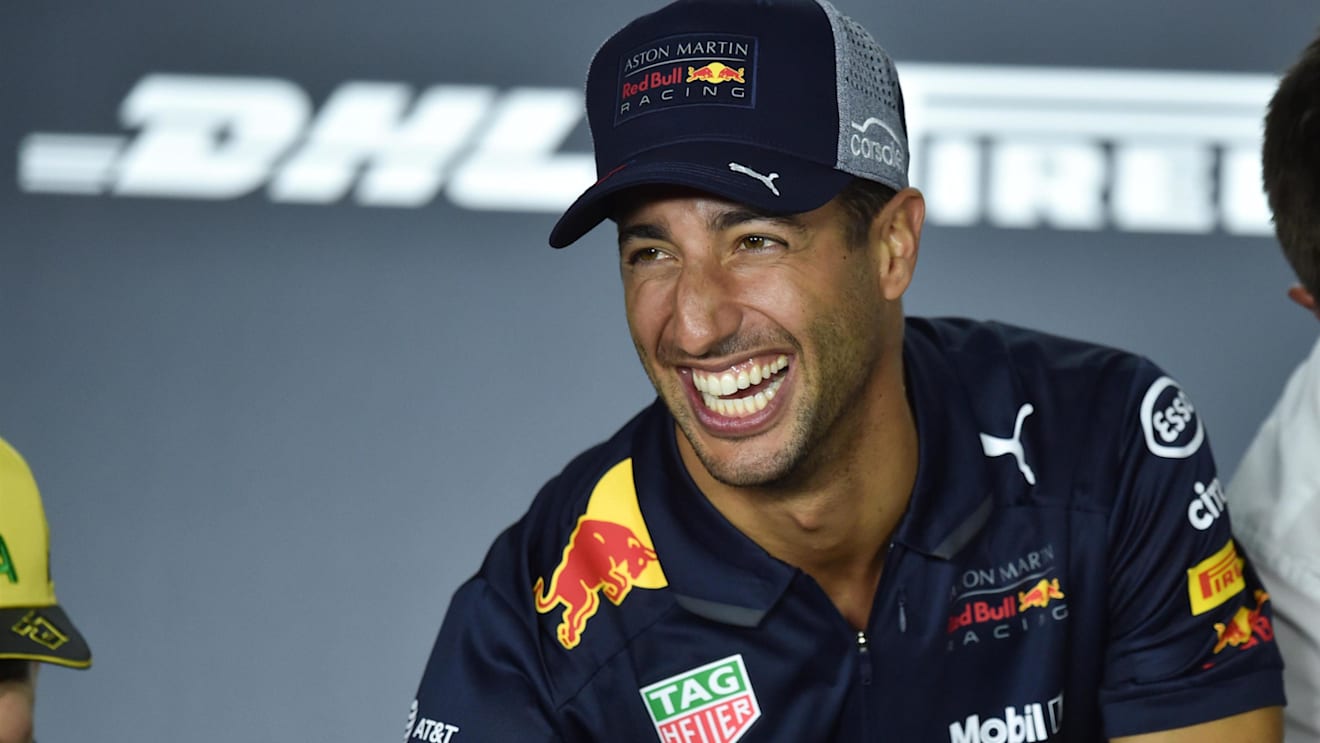 Daniel Ricciardo (AUS) Red Bull Racing in the Press Conference at Formula One World Championship, Rd4, Azerbaijan Grand Prix, Preparations, Baku City Circuit, Baku, Azerbaijan, Thursday 26 April 2018. © Simon Galloway/Sutton Images