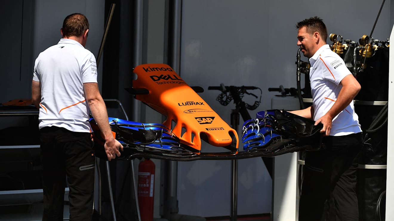 McLaren MCL33 nose and front wing at Formula One World Championship, Rd4, Azerbaijan Grand Prix, Preparations, Baku City Circuit, Baku, Azerbaijan, Thursday 26 April 2018. © Mark Sutton/Sutton Images