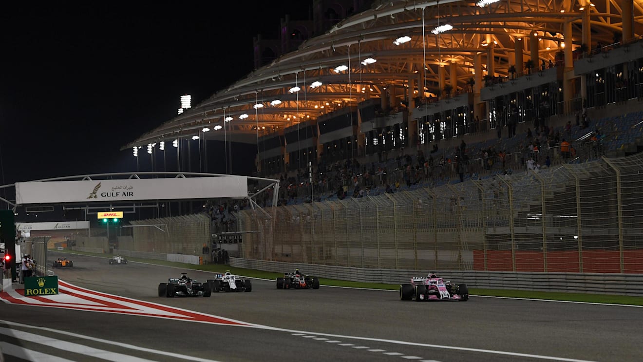 Sergio Perez (MEX) Force India VJM11 at Formula One World Championship, Rd2, Bahrain Grand Prix, Practice, Bahrain International Circuit, Sakhir, Bahrain, Friday 6 April 2018. © Jerry Andre/Sutton Images