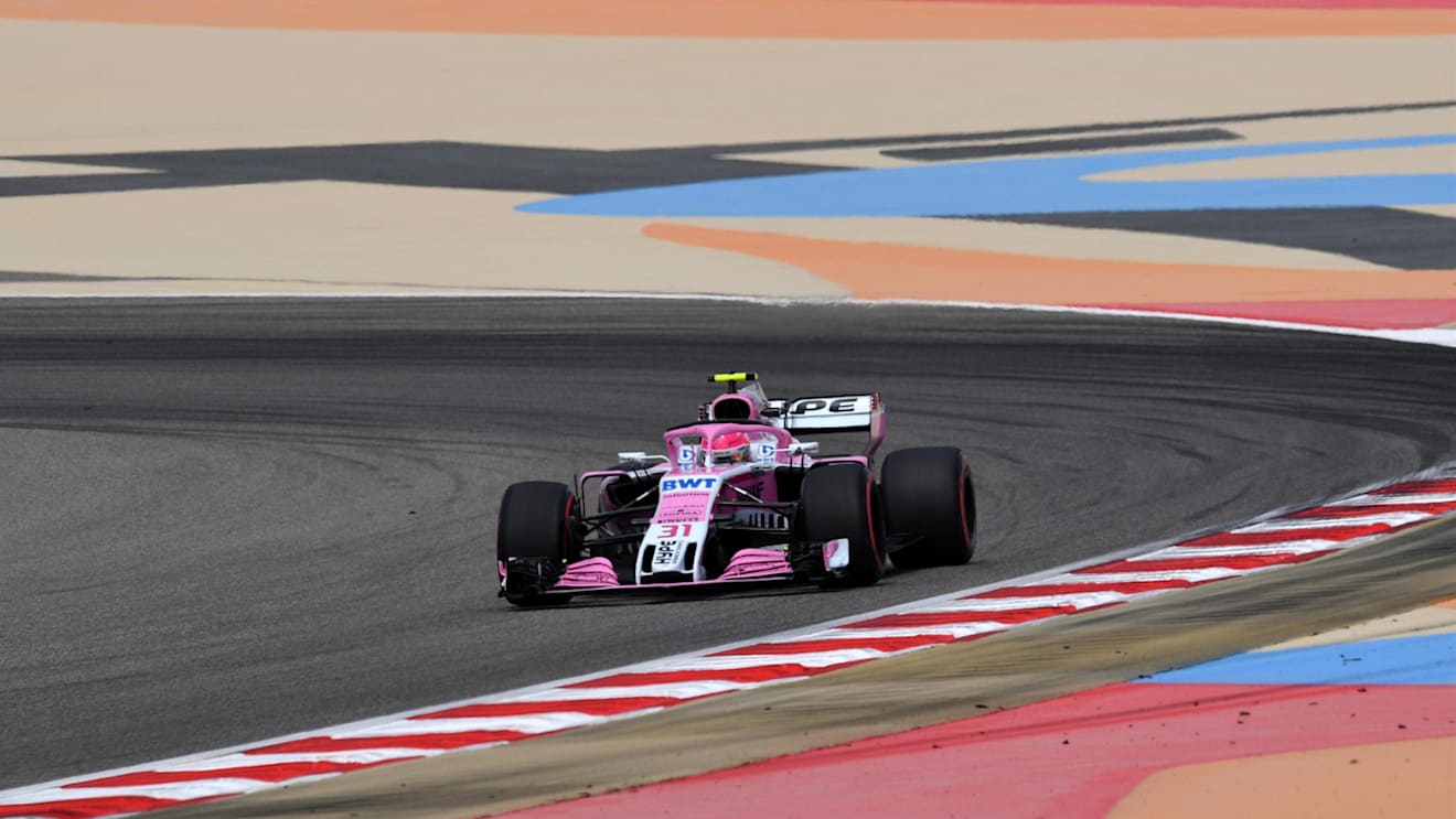 Esteban Ocon (FRA) Force India VJM11 at Formula One World Championship, Rd2, Bahrain Grand Prix, Practice, Bahrain International Circuit, Sakhir, Bahrain, Friday 6 April 2018. © Jerry Andre/Sutton Images