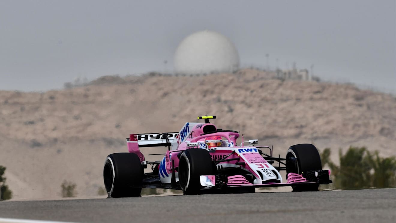Esteban Ocon (FRA) Force India VJM11 at Formula One World Championship, Rd2, Bahrain Grand Prix, Practice, Bahrain International Circuit, Sakhir, Bahrain, Friday 6 April 2018. © Jerry Andre/Sutton Images