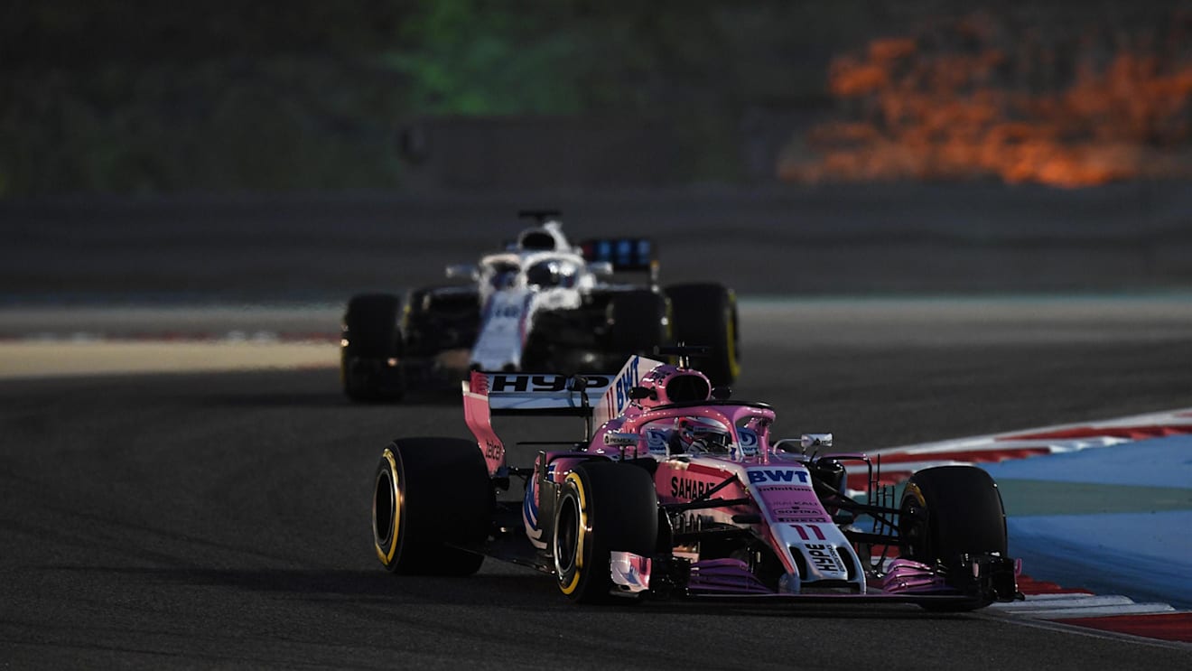 Sergio Perez (MEX) Force India VJM11 at Formula One World Championship, Rd2, Bahrain Grand Prix, Practice, Bahrain International Circuit, Sakhir, Bahrain, Friday 6 April 2018. © Mark Sutton/Sutton Images