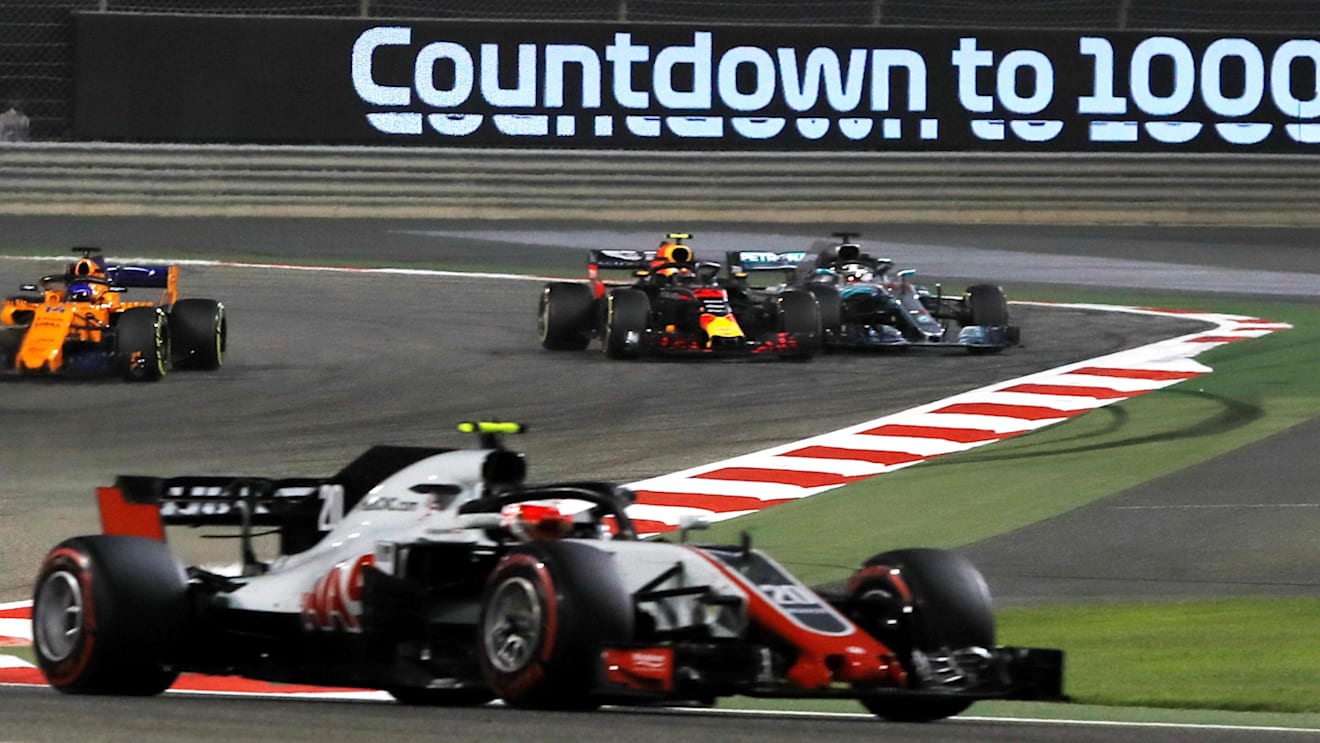 Max Verstappen (NED) Red Bull Racing RB14 and Lewis Hamilton (GBR) Mercedes-AMG F1 W09 EQ Power+ collide at Formula One World Championship, Rd2, Bahrain Grand Prix, Race, Bahrain International Circuit, Sakhir, Bahrain, Sunday 8 April 2018. © Manuel Goria/Sutton Images