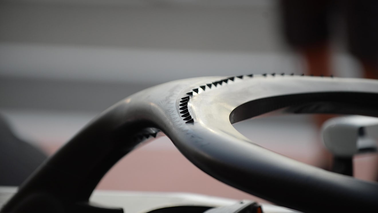 Haas VF-18 halo detail at Formula One World Championship, Rd2, Bahrain Grand Prix, Preparations, Bahrain International Circuit, Sakhir, Bahrain, Thursday 5 April 2018. © Simon Galloway/Sutton Images