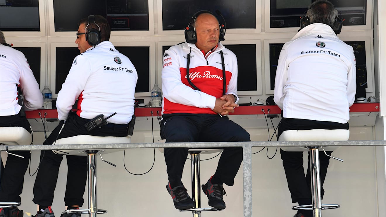 Frederic Vasseur, Alfa Romeo Sauber F1 Team, Team Principal on the pit wall gantry at Formula One World Championship, Rd13, Belgian Grand Prix, Qualifying, Spa Francorchamps, Belgium, Saturday 25 August 2018. © Mark Sutton/Sutton Images