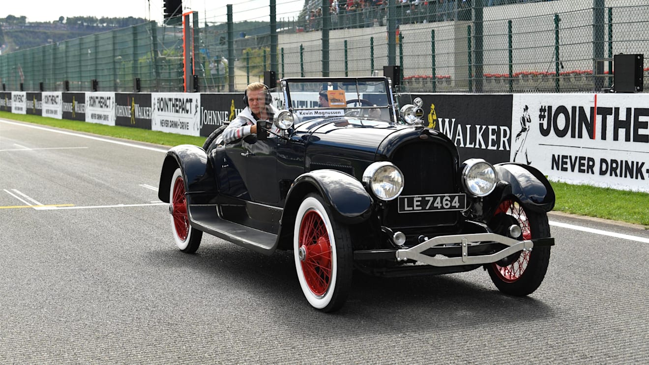 Kevin Magnussen, Haas F1 Team on the drivers parade at Formula One World Championship, Rd13, Belgian Grand Prix, Race, Spa Francorchamps, Belgium, Sunday 26 August 2018. © Mark Sutton/Sutton Images