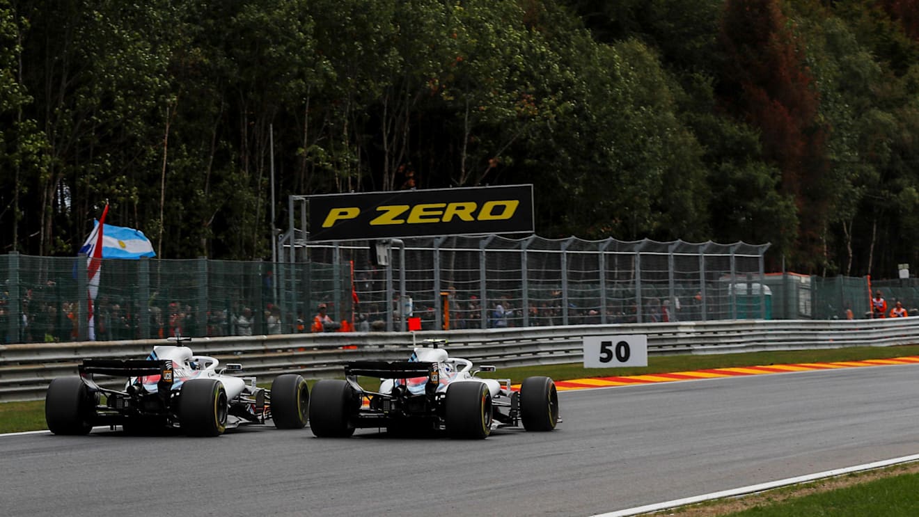 Lance Stroll, Williams FW41 and Sergey Sirotkin, Williams FW41 at Formula One World Championship, Rd13, Belgian Grand Prix, Race, Spa Francorchamps, Belgium, Sunday 26 August 2018. © Manuel Goria/Sutton Images