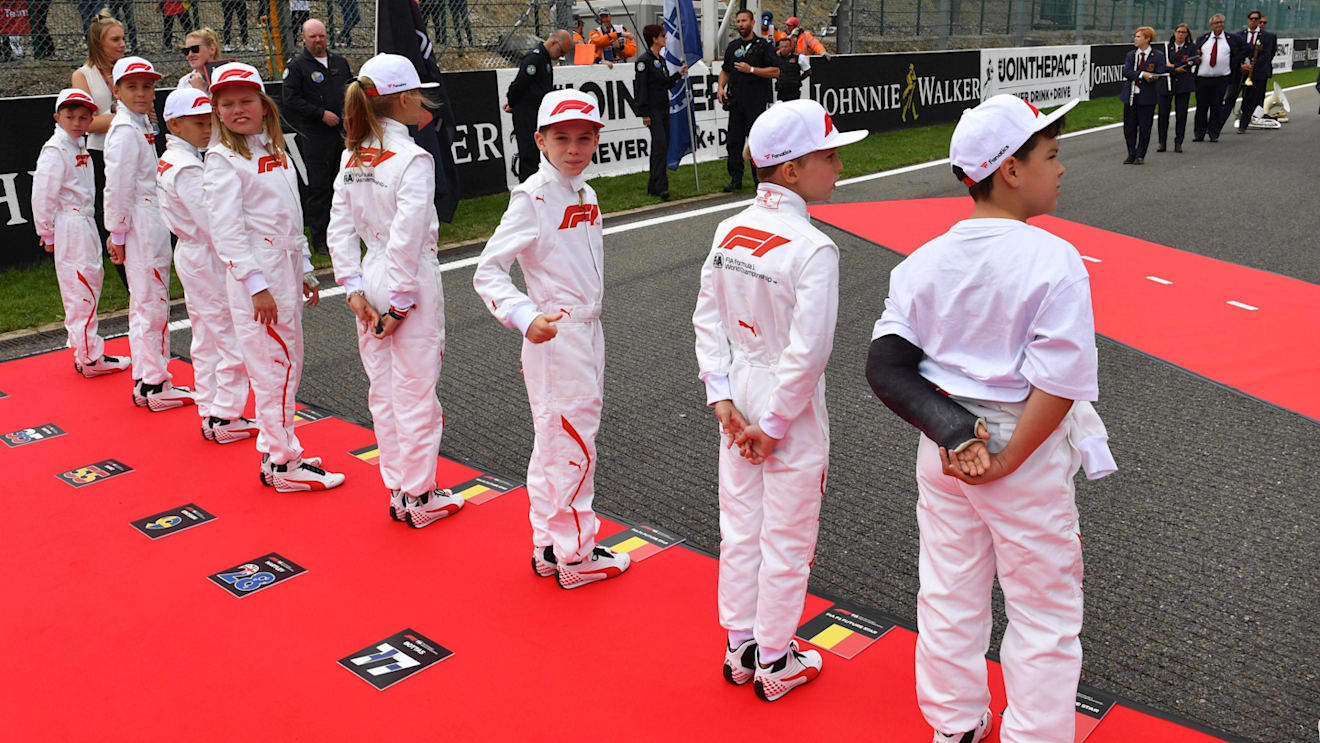 Grid kids at Formula One World Championship, Rd13, Belgian Grand Prix, Race, Spa Francorchamps, Belgium, Sunday 26 August 2018. © Mark Sutton/Sutton Images