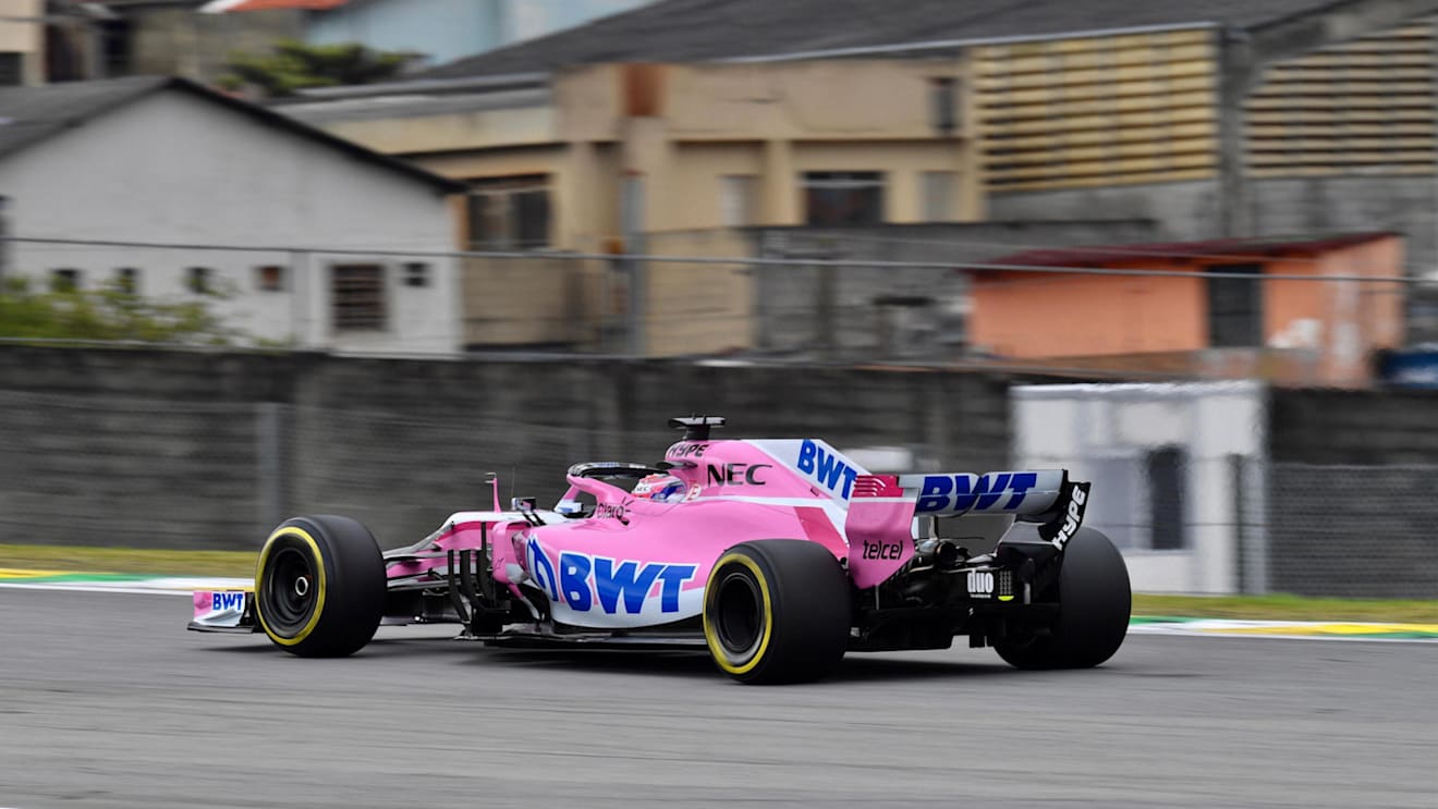 Sergio Perez, Racing Point Force India VJM11 at Formula One World Championship, Rd20, Brazilian Grand Prix, Practice, Interlagos, Sao Paulo, Brazil, Friday 9 November 2018.