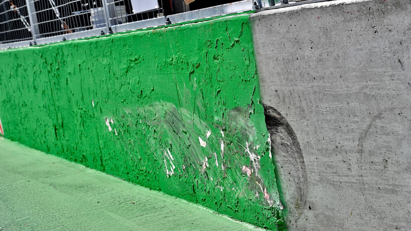 Tyre marks on Champions Wall at Formula One World Championship, Rd7, Canadian Grand Prix, Practice, Montreal, Canada, Friday 8 June 2018. © Jerry Andre/Sutton Images