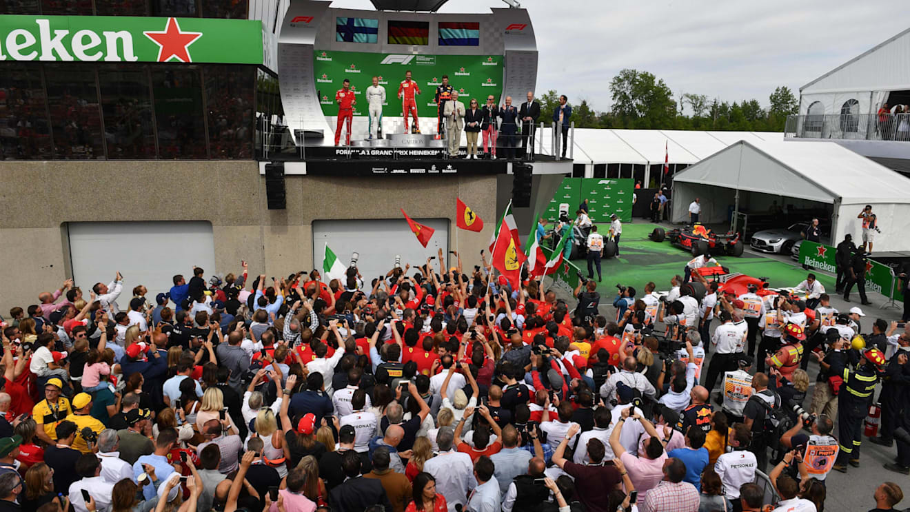 Podium celebrations at Formula One World Championship, Rd7, Canadian Grand Prix, Race, Montreal, Canada, Sunday10 June 2018. © Mark Sutton/Sutton Images