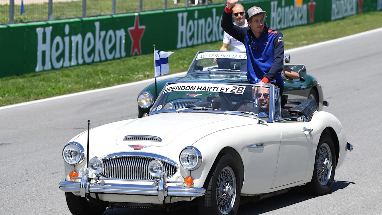 Brendon Hartley (NZL) Scuderia Toro Rosso on the drivers parade at Formula One World Championship, Rd7, Canadian Grand Prix, Race, Montreal, Canada, Sunday10 June 2018. © Simon Galloway/Sutton Images