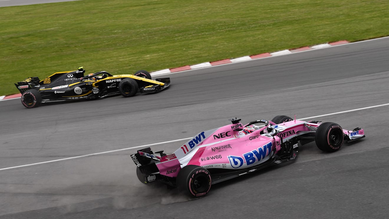Sergio Perez (MEX) Force India VJM11 spins at Formula One World Championship, Rd7, Canadian Grand Prix, Race, Montreal, Canada, Sunday10 June 2018. © Jerry Andre/Sutton Images