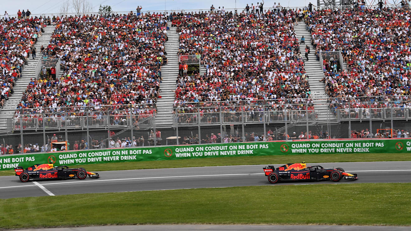 Daniel Ricciardo (AUS) Red Bull Racing RB14 leads Max Verstappen (NED) Red Bull Racing RB14 at Formula One World Championship, Rd7, Canadian Grand Prix, Race, Montreal, Canada, Sunday10 June 2018. © Jerry Andre/Sutton Images