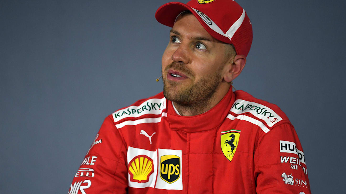 Sebastian Vettel (GER) Ferrari in the Press Conference at Formula One World Championship, Rd3, Chinese Grand Prix, Qualifying, Shanghai, China, Saturday 14 April 2018. © Simon Galloway/Sutton Images