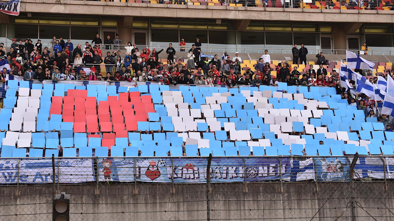 Kimi Raikkonen (FIN) Ferrari fans and banner at Formula One World Championship, Rd3, Chinese Grand Prix, Race, Shanghai, China, Sunday 15 April 2018. © Simon Galloway/Sutton Images