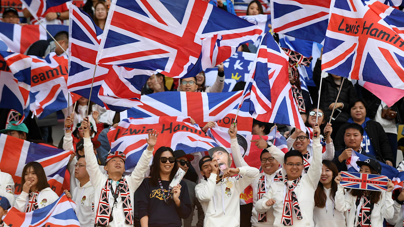 Lewis Hamilton (GBR) Mercedes-AMG F1 fans and flags at Formula One World Championship, Rd3, Chinese Grand Prix, Race, Shanghai, China, Sunday 15 April 2018. © Simon Galloway/Sutton Images