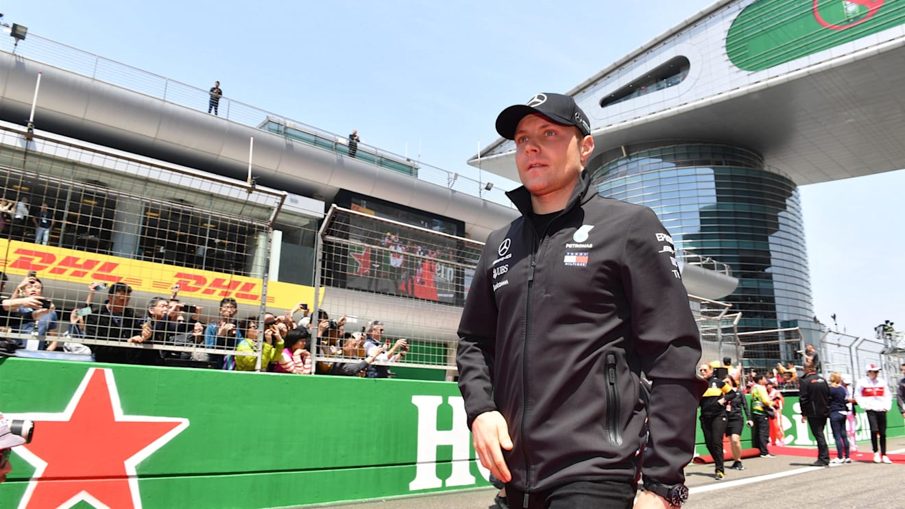 Valtteri Bottas (FIN) Mercedes-AMG F1 on the drivers parade at Formula One World Championship, Rd3, Chinese Grand Prix, Race, Shanghai, China, Sunday 15 April 2018. © Mark Sutton/Sutton Images