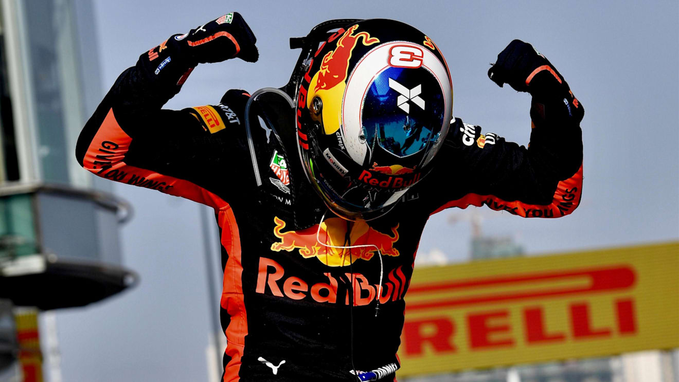 Race winner Daniel Ricciardo (AUS) Red Bull Racing celebrates in parc ferme at Formula One World Championship, Rd3, Chinese Grand Prix, Race, Shanghai, China, Sunday 15 April 2018. © Jerry Andre/Sutton Images