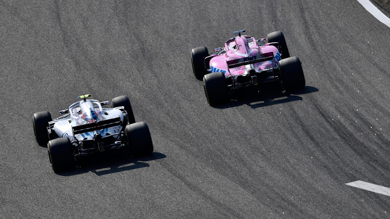 Lance Stroll (CDN) Williams FW41 and Sergio Perez (MEX) Force India VJM11 battle at Formula One World Championship, Rd3, Chinese Grand Prix, Race, Shanghai, China, Sunday 15 April 2018. © Jerry Andre/Sutton Images